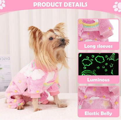 Fleece Dog Pjs - Cute Extra Small Puppy Clothes, Soft & Stretchy Dog Onesies - Image 3