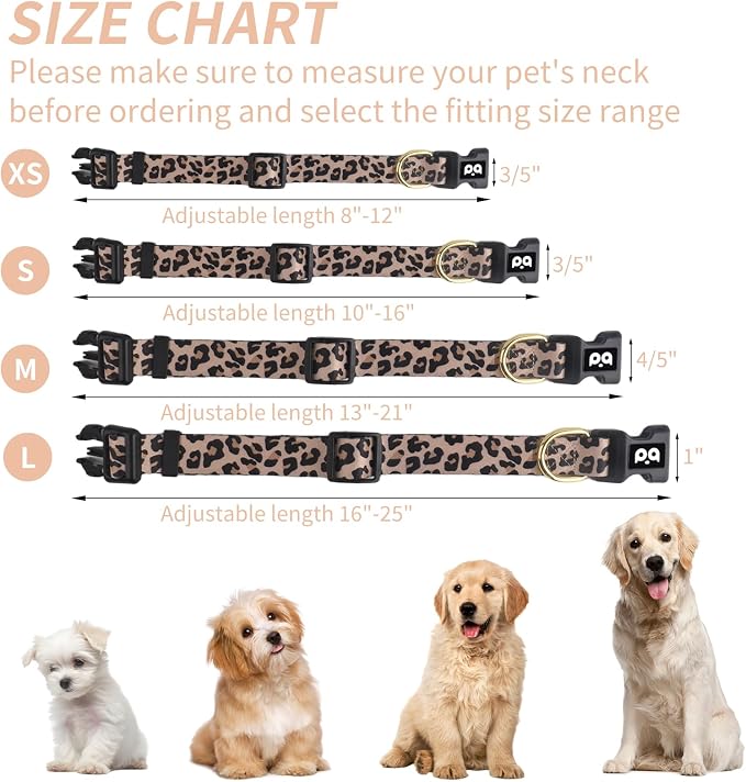 QQPETS Adjustable Soft Dog Collar: Print Flower Pink Multicolor Cute Patterns - Image 7