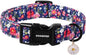 DOGWONG Blue Flower Dog Collar, Cute Adjustable Floral Collar, Girl Female Dog by DOGWONG