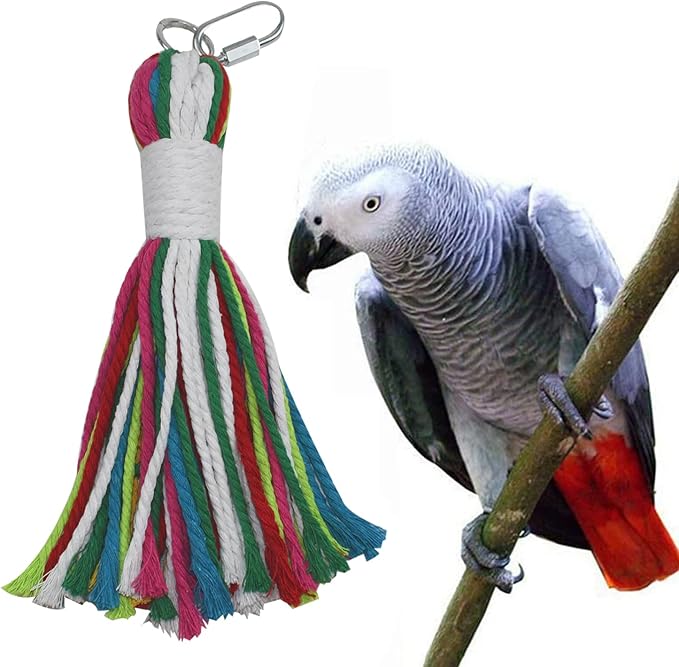 ASOCEA Pet Bird Parrot Colorful Cotton Rope Bite Chew Cage Hanging Toys by ASOCEA