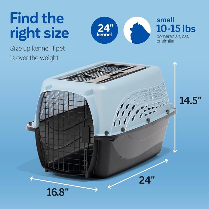 Petmate Dog Crates for Small Dogs & Cat Carriers, Two-Door Plastic Pet Kennel - Image 6