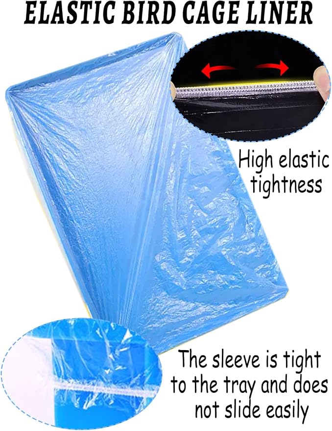 Large Disposable Bird Cage Tray Liners，34'' X 22'' Plastic Parakeet Cage Liner - Image 6