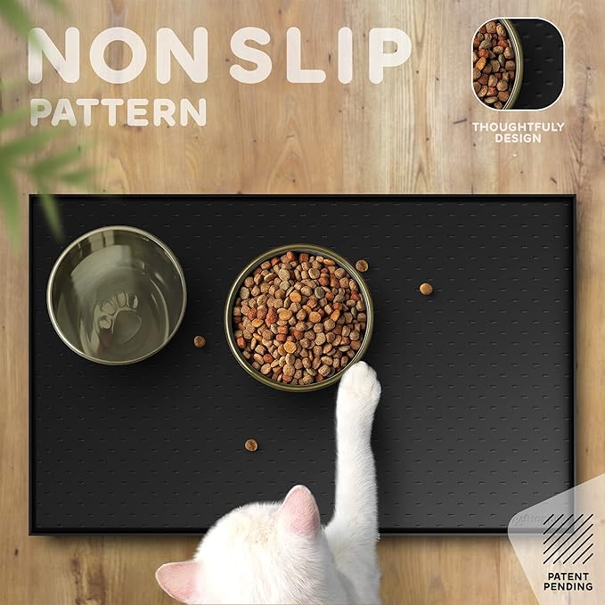 Dog Food Mat - 24x15” Large Silicone Pet Food Mat, Raised Edges - Image 4