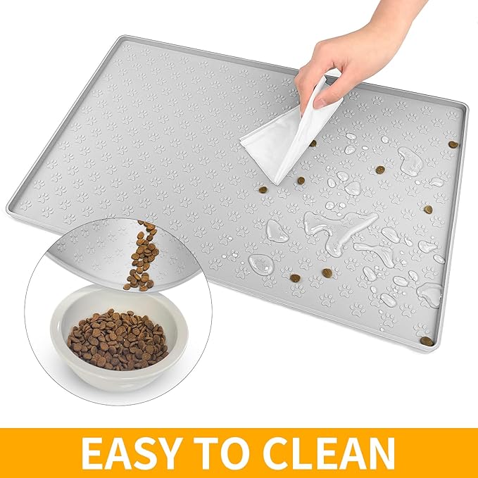 Ptlom Dog Food Mat Anti-Slip Pet Bowl Mats - Image 6
