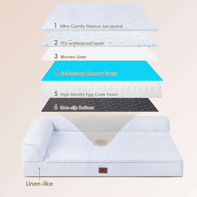 EHEYCIGA Memory Foam Dog Bed Large Size Dogs, Orthopedic Dog Bed Large - Image 5