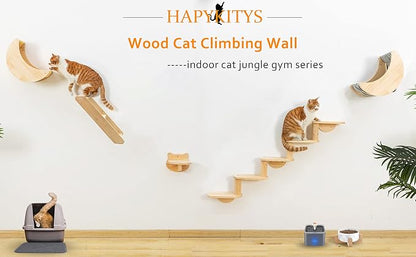 Cat Shelf for Wall Hammock Climbing Shelves and Perches Solid Wood Cat Steps - Image 6