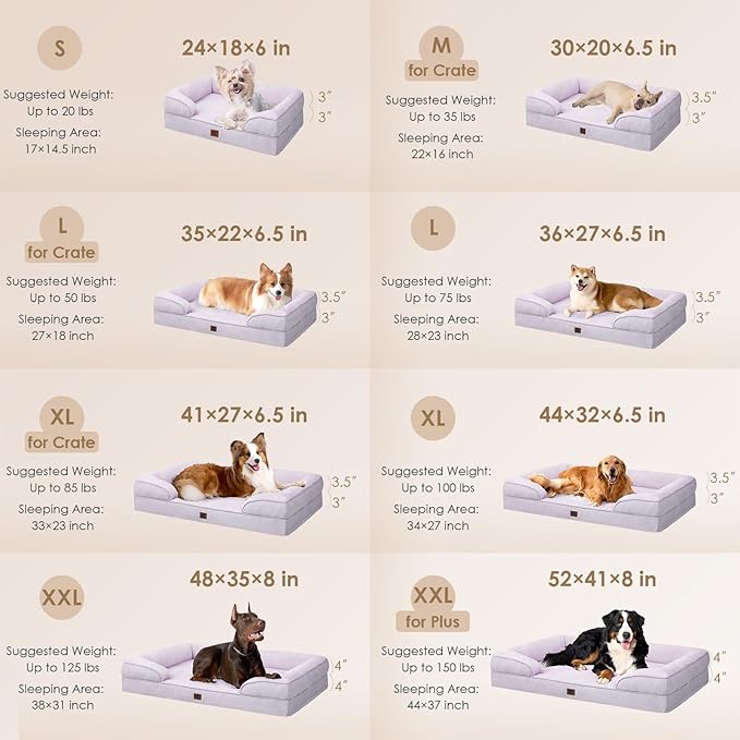 EHEYCIGA Orthopedic XL Dog Beds, Waterproof Memory Foam Dog Bed - Image 2