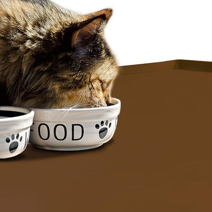 Dog Food Mat, Silicone Waterproof Food Tray, Non Slip Pet Bowl Mats Placemat - Image 6