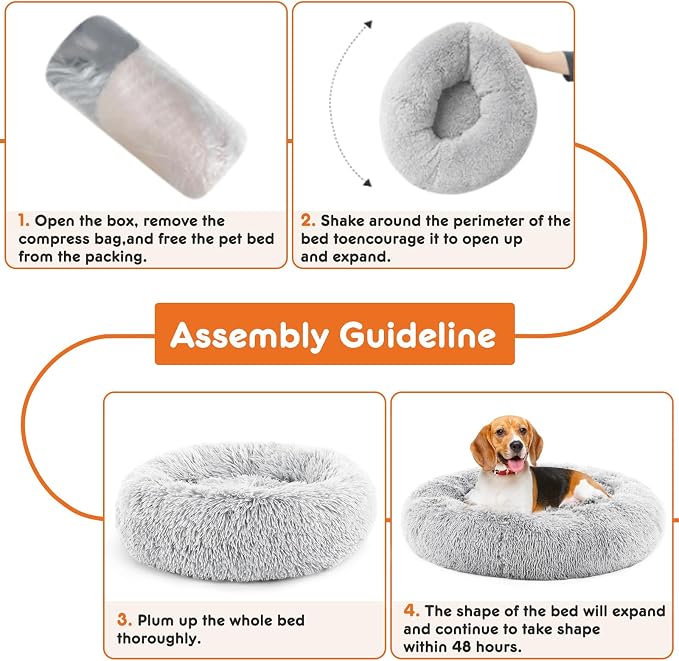 Sweetcrispy Donut Dog Bed, XL Large Round Calming Cat Bed - Image 4