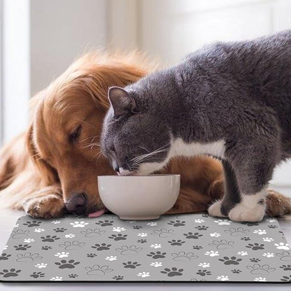 Dog Food Mat, Absorbent Water Bowl Mats Cat Pet Feeding Placemats Light Gray 16 - Image 7