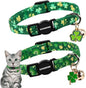 2 Pack St.Patrick's Day Kitten Collars, DOGWONG Cute Shamrock Breakaway Kitty by DOGWONG