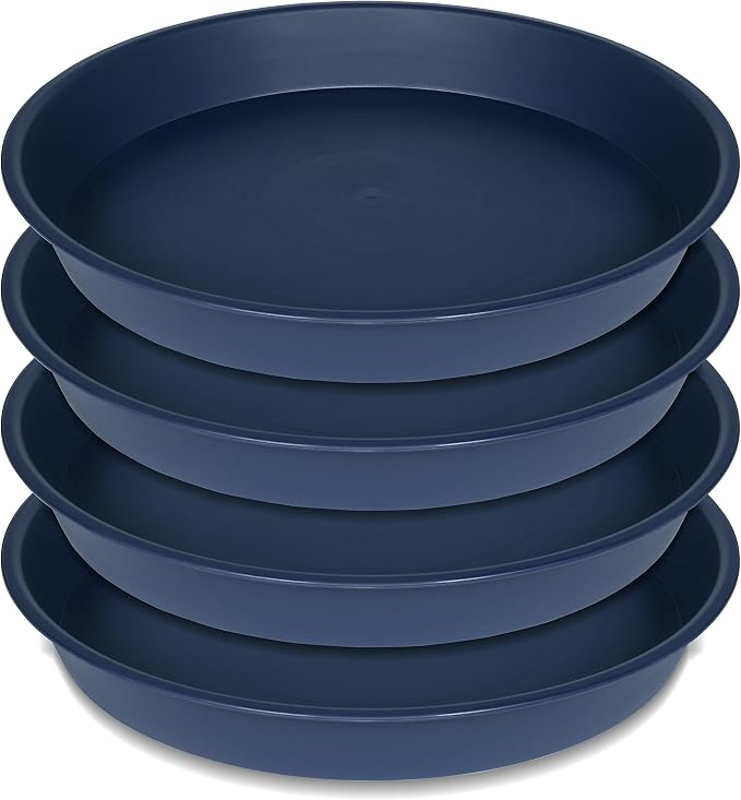 4 Pack of 16 17 inch Plant Saucer, 2.3" Depth, Heavy Duty Deep Plant Trays by Bleuhome