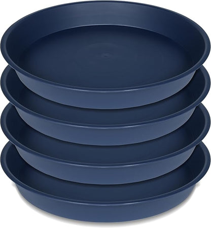 4 Pack of 16 17 inch Plant Saucer, 2.3" Depth, Heavy Duty Deep Plant Trays by Bleuhome