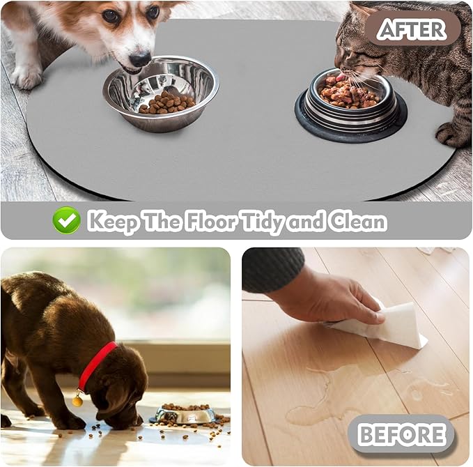 Dog Food Mat 20''x12'', Small Pet Feeding Mat, Non-Slip Rubber Pet Food Mat - Image 5