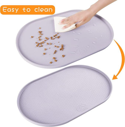 100% Waterproof 1.0" Raised Edge BPA Free Silicone Dog Food Mat, Pet Cat - Image 4