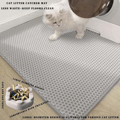 HCY&WLD Cat Litter Mat, 45x26 Inch Extra Large&Long Double Layer Cat Litter Box - Image 4