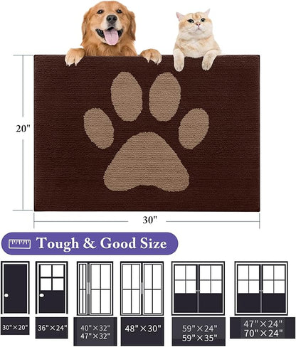 Buganda Dog Door Mat for Muddy Paws, Absorbent Dirt Trapper Non Slip Indoor - Image 2