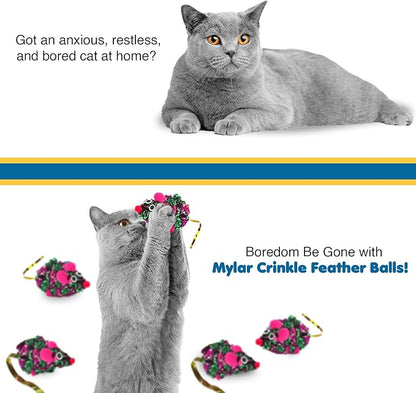 SunGrow 12 Pack Cat Crinkle Mice, 6x1.5 Inch Mice - Image 5