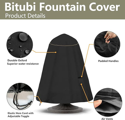 Bitubi Fountain Cover（36"x42"） 600D Oxford Cloth Garden Fountain Statue - Image 4