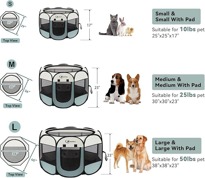 Pink Puppy Playpen for Middle Dog Cat, Dogs Tent Crate Cage Indoor/Outdoor - Image 7