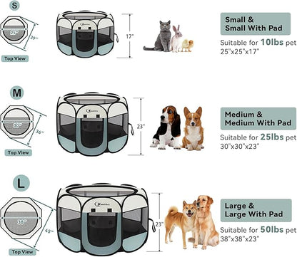 Pink Puppy Playpen for Middle Dog Cat, Dogs Tent Crate Cage Indoor/Outdoor - Image 7
