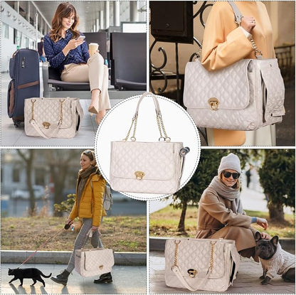 Fashion Pet Carrier Dogs Cat Small Animals Purse Bag, Leather Pet Carriers Dog - Image 7