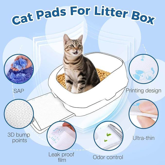Cat Pads Refills 16.9 x 11.4 inches 100 Count Super Absorbent Pee Pads - Image 3