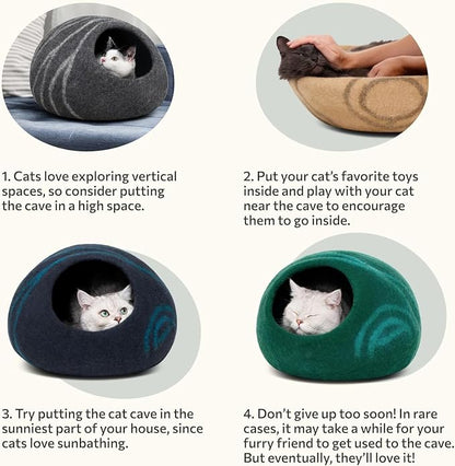 MEOWFIA Cat Cave – Premium Felt Cat Bed - Image 7