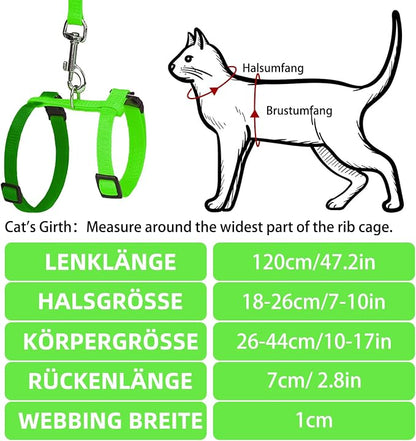 PUPTECK Adjustable Cat Harness and Leash Set Escape Proof Kitten Strap Collar - Image 2