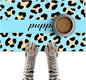 Puppy Feeding Mat 20x12 inch Blue Leopard Print Dog Bowl Placemat Non Slip Mat by HOMETITUTE