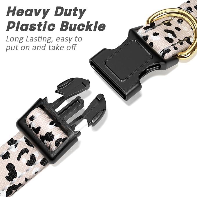 Reflective Dog Collar for Large Dogs, Cute Leopard Style Adjustable Heavy-Duty - Image 4