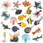Sea Animals Toys Figures 21Pcs, Plastic Marine Creature Shark Fish Starfish by kukifun
