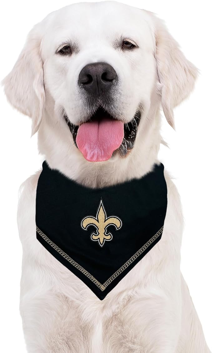 Pets First NFL New Orleans Saints TIE Bandana, Size Large/X-Large. Dog Bandana - Image 5