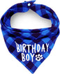 Plaid Dog Bandana with Button, Dual Layer Soft Cotton Triangle Dog Scarf by ZIRVYIR