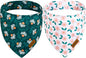 Spring Dog Bandanas with Snap Button, 2 Pack Floral Dog Scarf by THLOHDogBandanas
