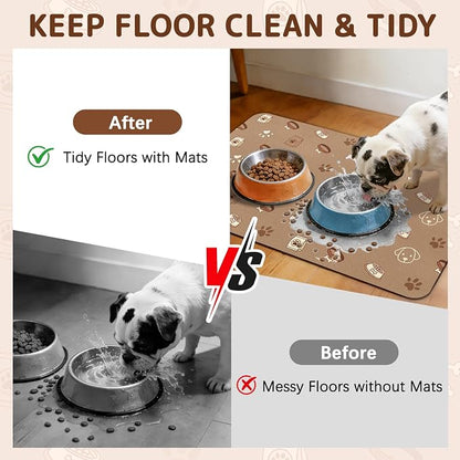 Dog Food Mat for Bowls, Absorbent Quick Dry Dog Cat Mats for Food and Water - Image 3