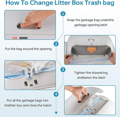 4 * 20 Count Trash Bags for Automatic Cat Litter Box Self Cleaning, Replacement - Image 2