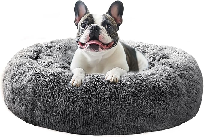 JOLLYVOGUE Calming Dog Bed Large Size Dog, Anti-Anxiety Donut Large Pet Bed by JOLLYVOGUE