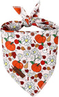 Fall Dog Bandana – Beige Pumpkin Floral Triangle Scarf by UPURARAPUP