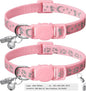 LLHK 2 Pack Breakaway Cat Collars & 2 Pcs Name Tags, Reflective Safety Kitten by LLHK