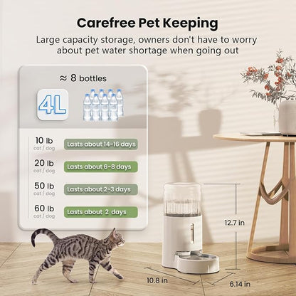 CZPET Automatic 4L/1Gal/135Oz Cat Water Dispenser - Image 3