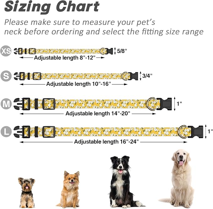 Reflective Dog Collar for Extra Small Dogs, Cute Flower Theme Adjustable - Image 7