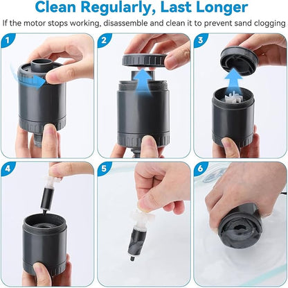 fishkeeper Aquarium Vacuum Gravel Cleaner, 25W 6 in 1 Multifunction Fish Tank - Image 7