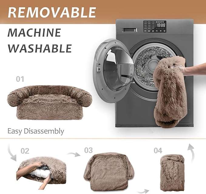 Calming Dogs/Cats Bed Mats, Dog Pad Washable Removable Couch Cover, Plush Long - Image 5