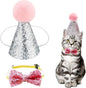 Christmas Pet Party Jazz Hat and Blingbling Bow Tie Breakaway Collar Set by Arogheiz