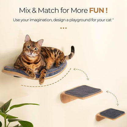 Cat Wall Shelves for Cat Wall Steps, Wooden Floating Modern Mounted Space - Image 2