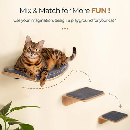 Cat Wall Shelves for Cat Wall Steps, Wooden Floating Modern Mounted Space - Image 2