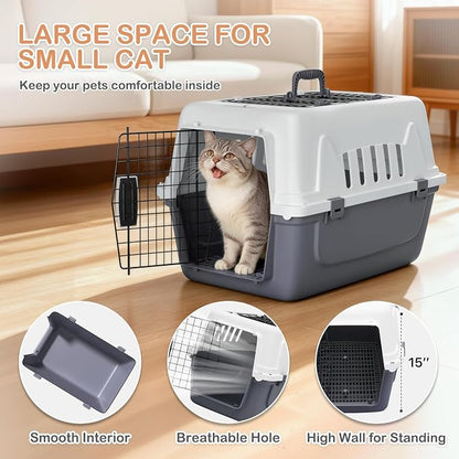 MoNiBloom 22-Inch Dog Crate Plastic 2-Door Top Loading Cat Carrier, Hard-Sided - Image 3