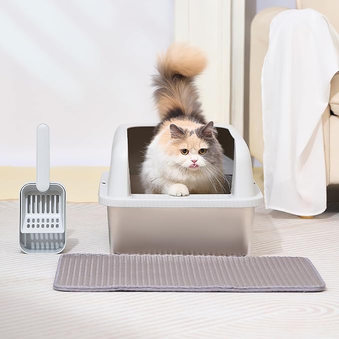 Henkelion 2 Pack Stainless Steel Cat Litter Box - Image 9