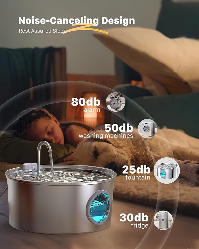 Dog Water Fountain for Large Dogs: Big Cat Water Fountain Stainless Steel - Image 6